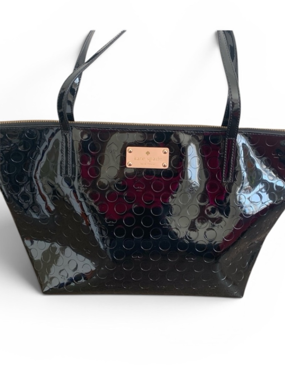 Black Patent Leather Tote Bag